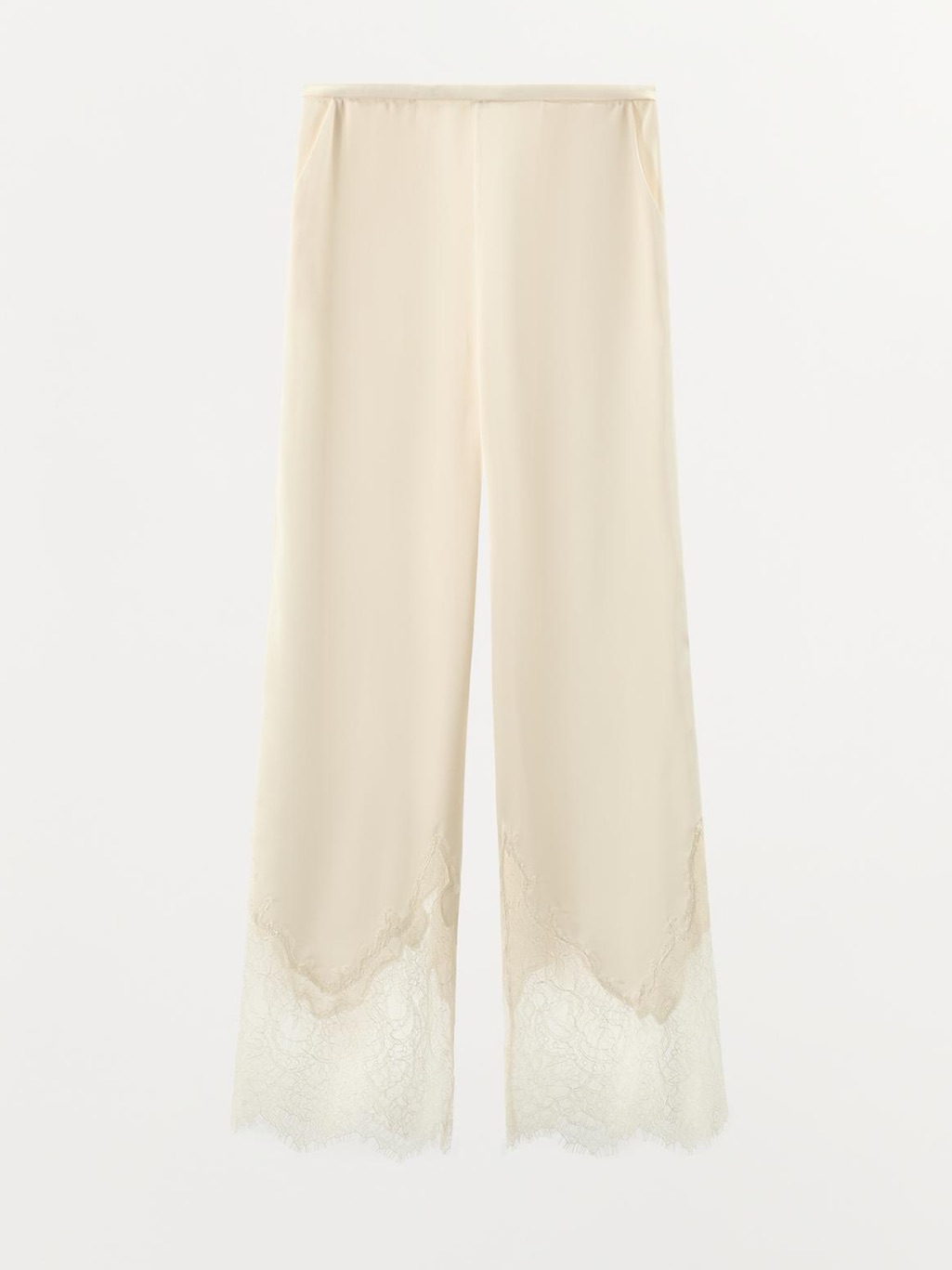 Satin Effect Lace Pants